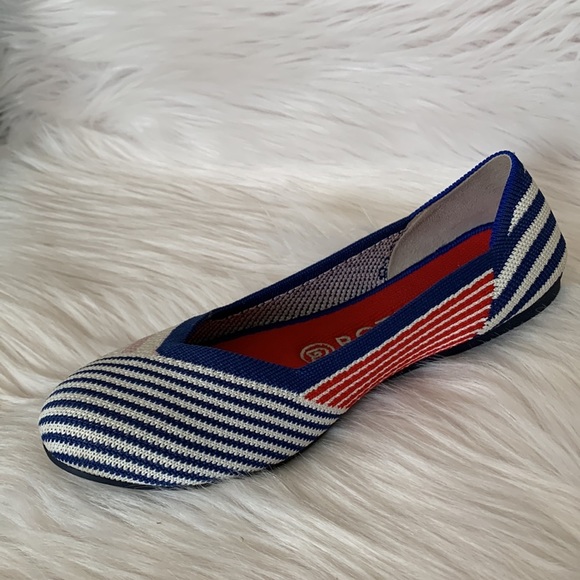 RARE Rothy's Retired Pink Mixed Stripe Flat | US 7 - Picture 6 of 12